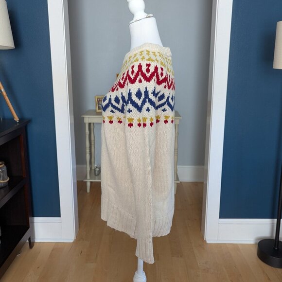 J. Crew Fair Isle Women's Merino Wool Blend Sweater Size XS Cream - Picture 6 of 14